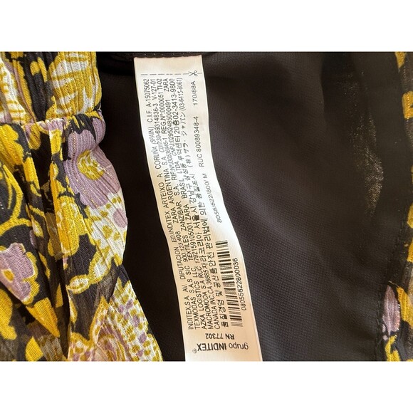 Zara Women's Sexy Floral One Shoulder‎ Whimsigoth Boho Gathered Mini Dress M - Picture 11 of 16